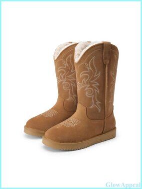 Suede Knee High Snow Boots Plush Lined Water Resistant Winter